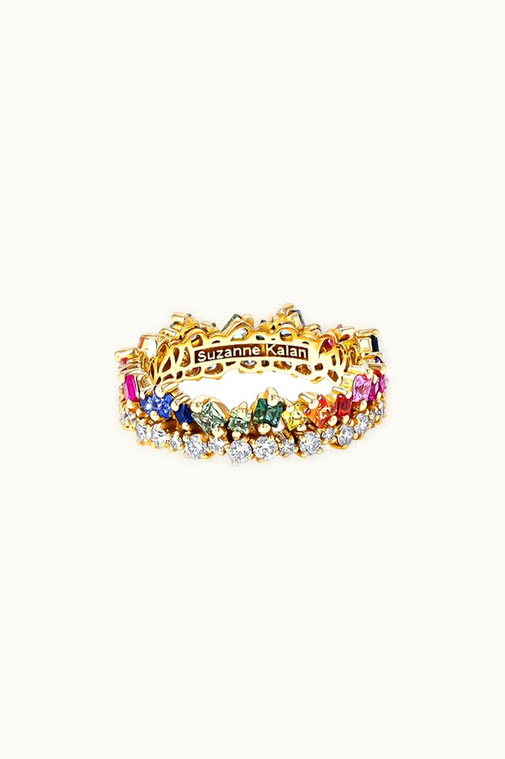 Suzanne Kalan Suzanne Kalan Princess Short Stack Rainbow Sapphire Eternity Band UZ0181851