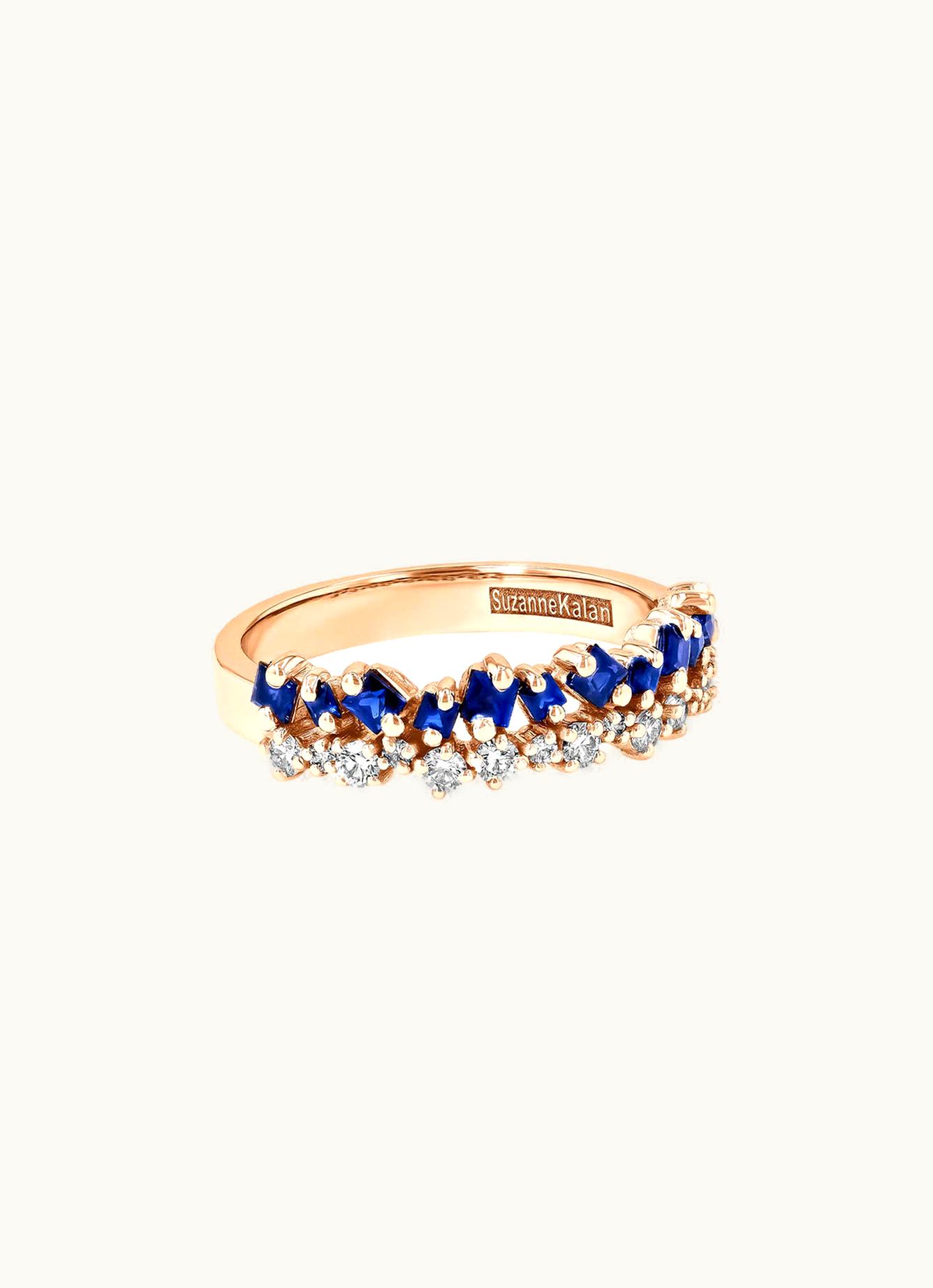 Suzanne Kalan Suzanne Kalan Princess Short Stack Dark Blue Sapphire Half Band UZ0181854