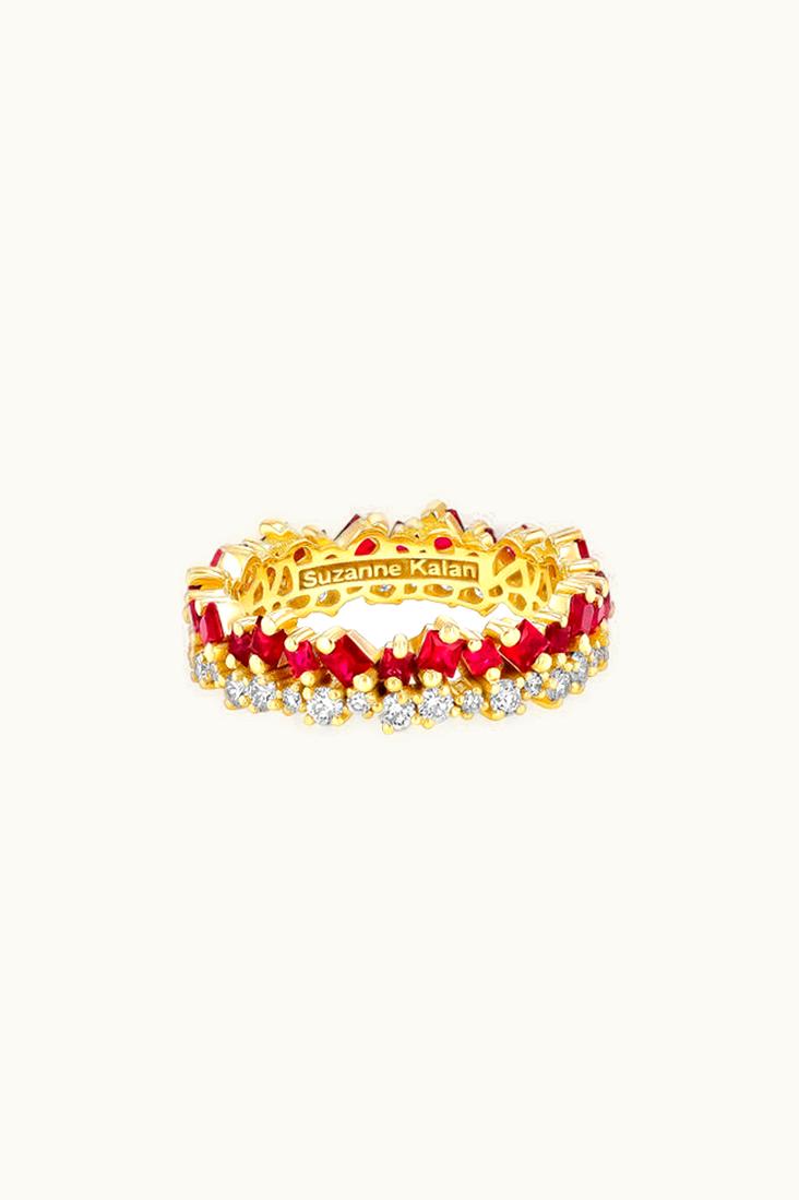 Suzanne Kalan Suzanne Kalan Princess Short Stack Ruby Eternity Band UZ0181855