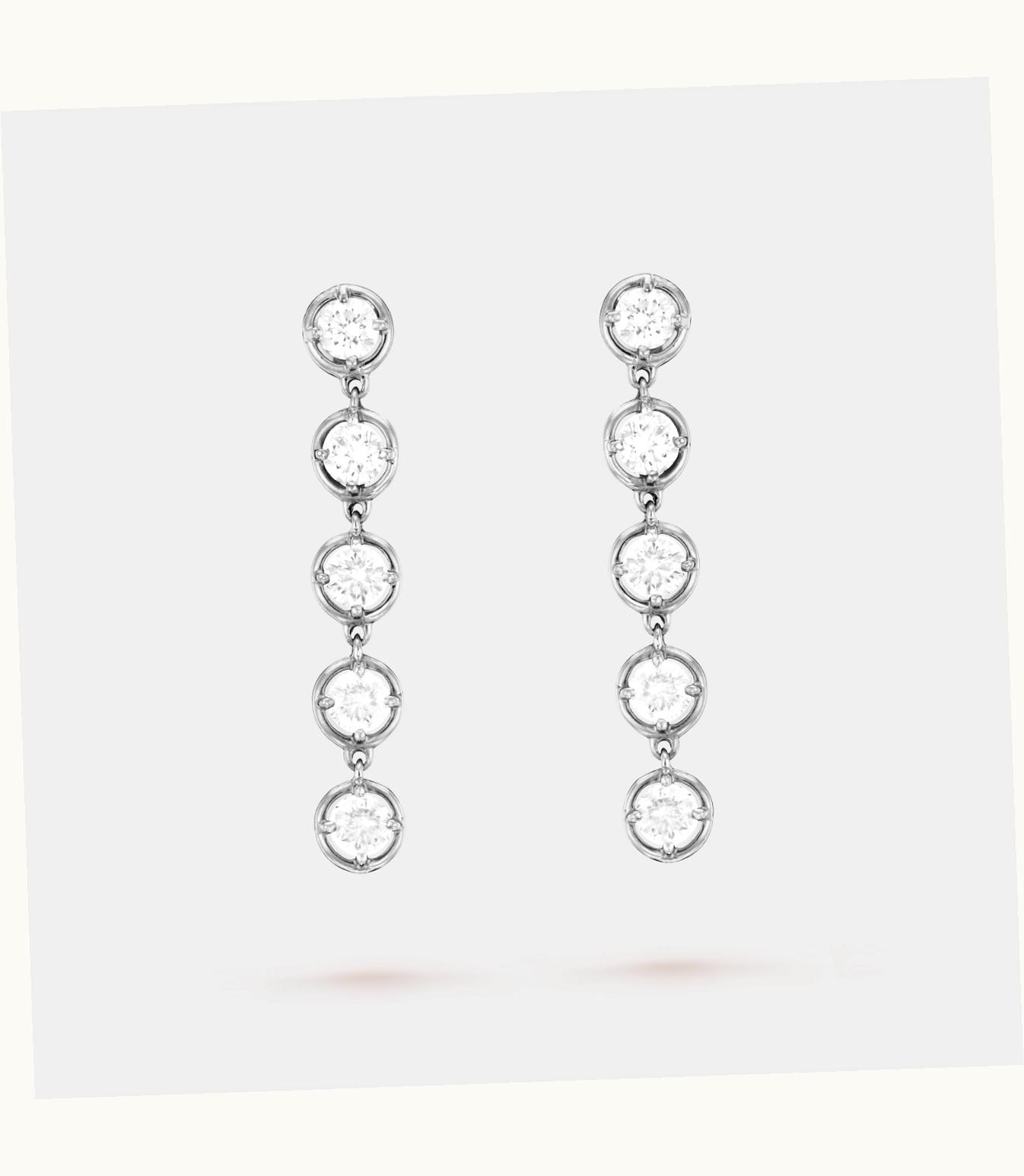 Van Cleef & Arpels Palmyre Earrings. Rhodium Plated 18k White Gold, Diamonds VCARO3R800