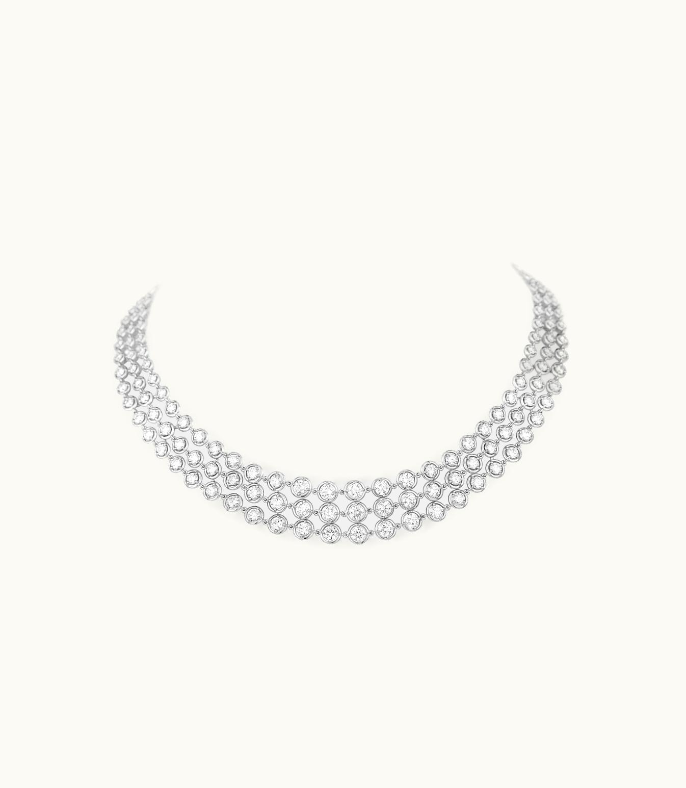 Van Cleef & Arpels Palmyre Necklace. Rhodium Plated 18k White Gold, Diamonds VCARO3R500