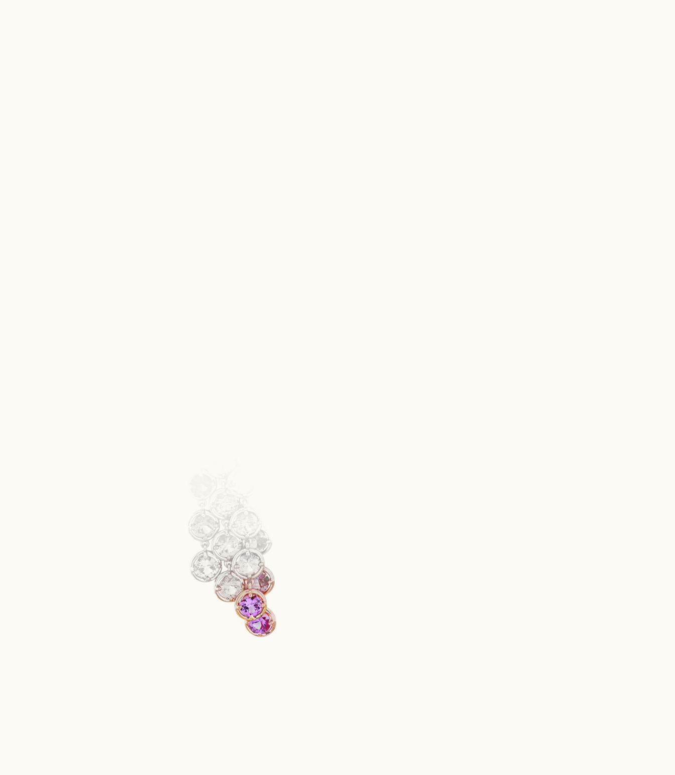 Van Cleef & Arpels Brume De Saphir Earrings. 18k Rose Gold, Pink Sapphires, Diamonds