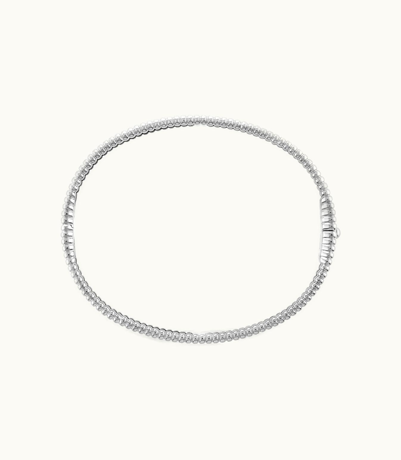 Van Cleef & Arpels Perlée Signature Bracelet, Rhodium Plated 18k White Gold, Medium Model