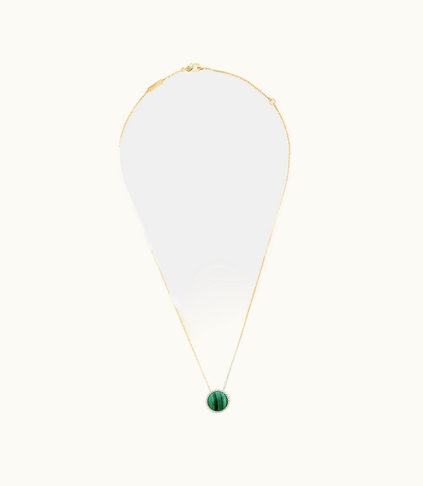 Van Cleef & Arpels Perlée Couleurs Pendant, 18k Yellow Gold, Malachite