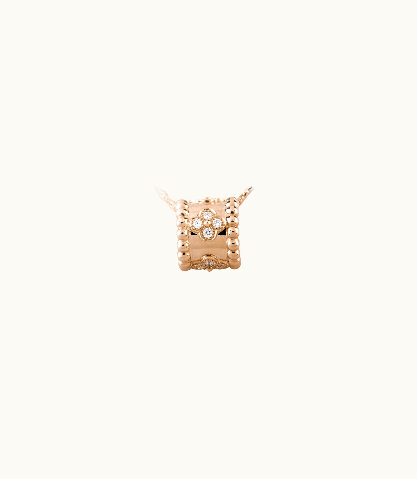 Van Cleef & Arpels Perlée Clovers Pendant, 18k Rose Gold, Diamonds