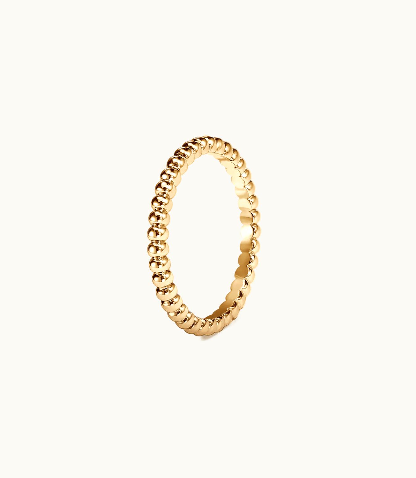 Van Cleef & Arpels Perlée Pearls Of Gold Ring, Small Model, 18k Yellow Gold