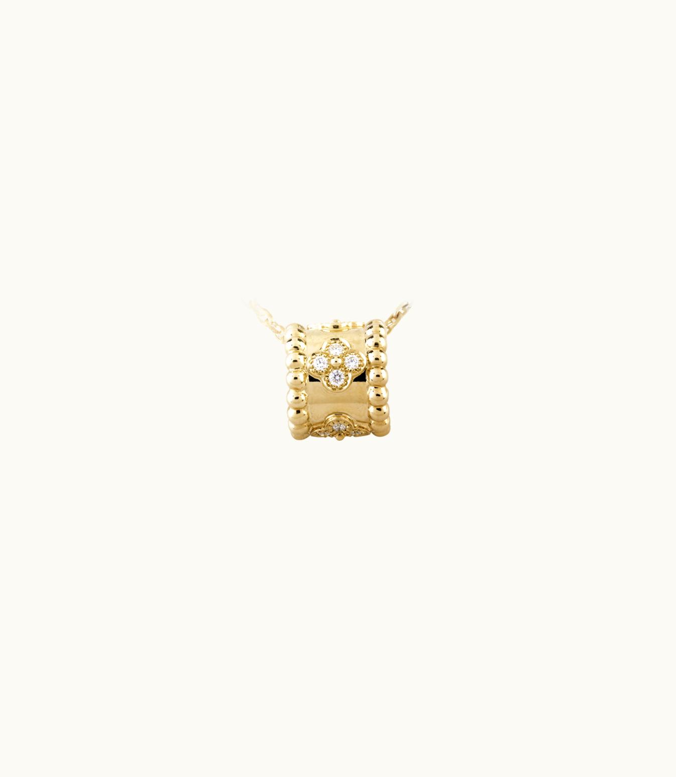 Van Cleef & Arpels Perlée Clovers Pendant, 18k Yellow Gold, Diamonds