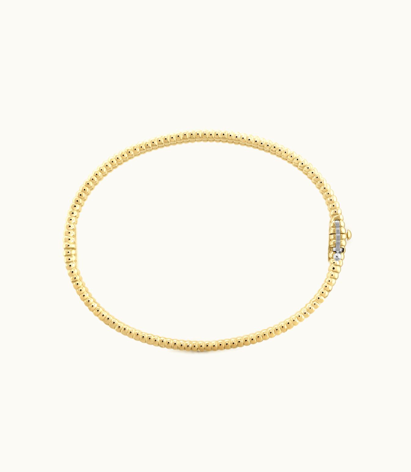 Van Cleef & Arpels Perlée Diamonds Bracelet, 1 Row, 18k Yellow Gold, Diamonds, Medium Model