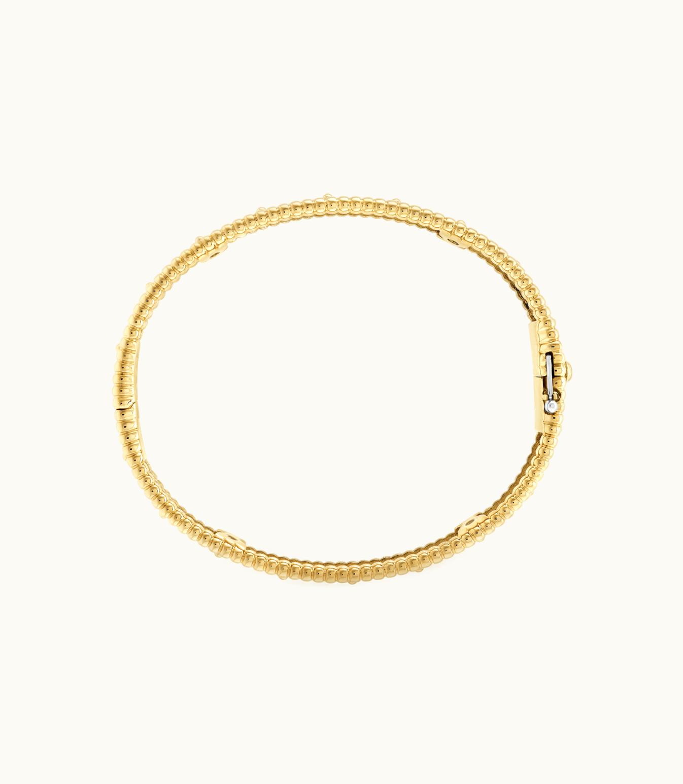 Van Cleef & Arpels Perlée Clovers Bracelet, 18k Yellow Gold, Diamonds, Small Model