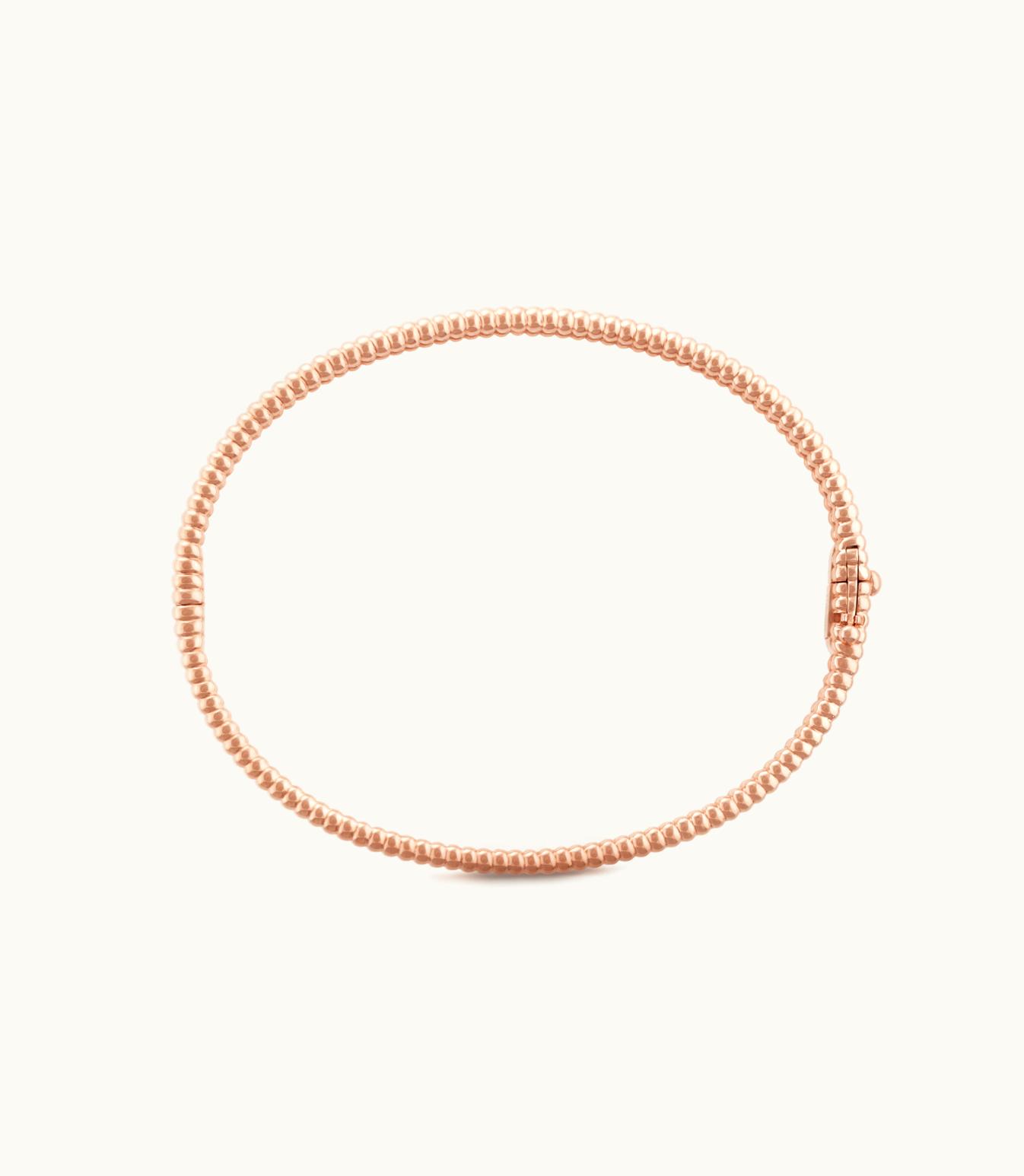 Van Cleef & Arpels Perlée Diamonds Bracelet, 1 Row, 18k Rose Gold, Diamonds, Medium Model