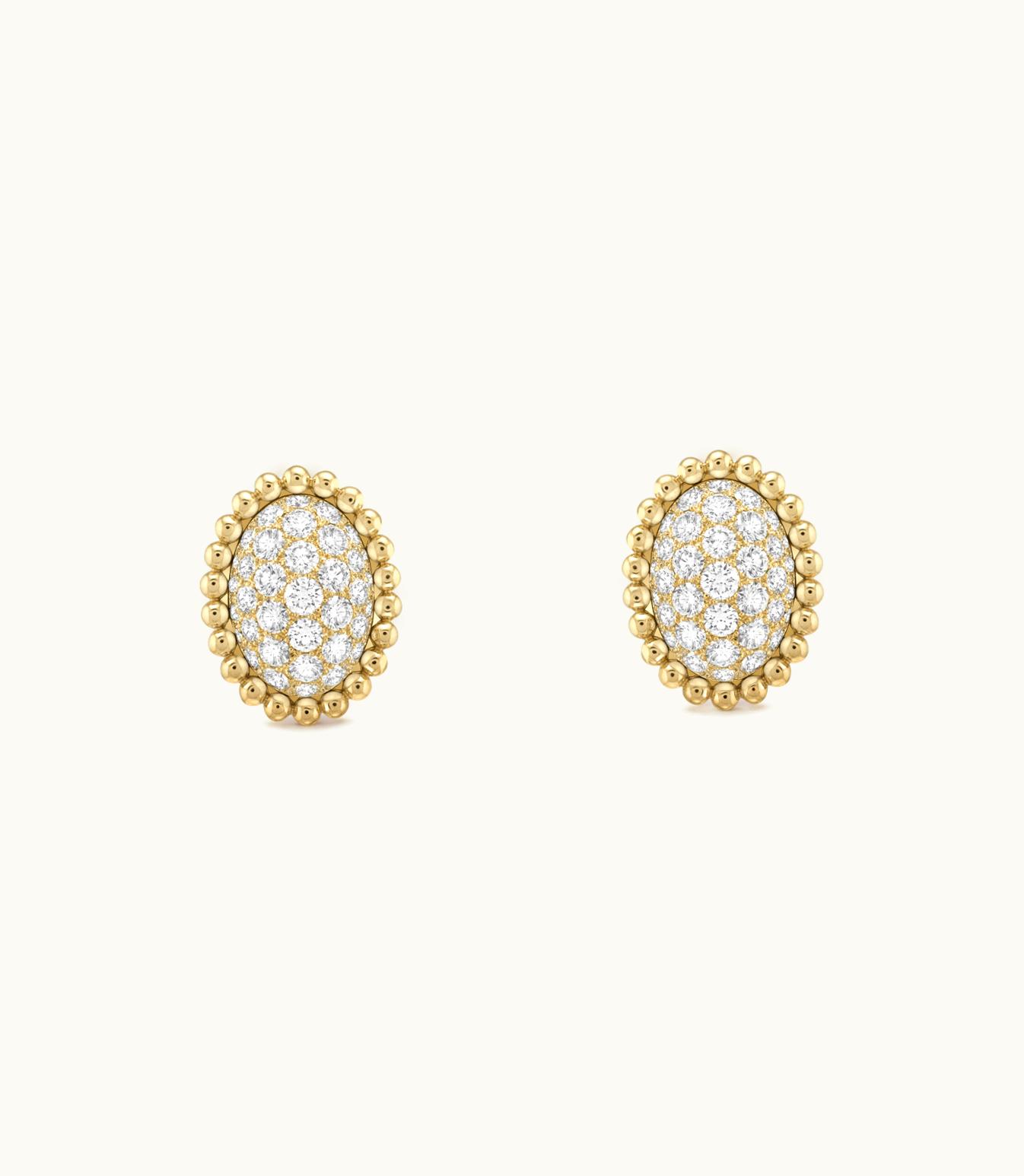 Van Cleef & Arpels Perlée Diamonds Pav‚àö¬© Earrings, 18k Yellow Gold, Diamonds