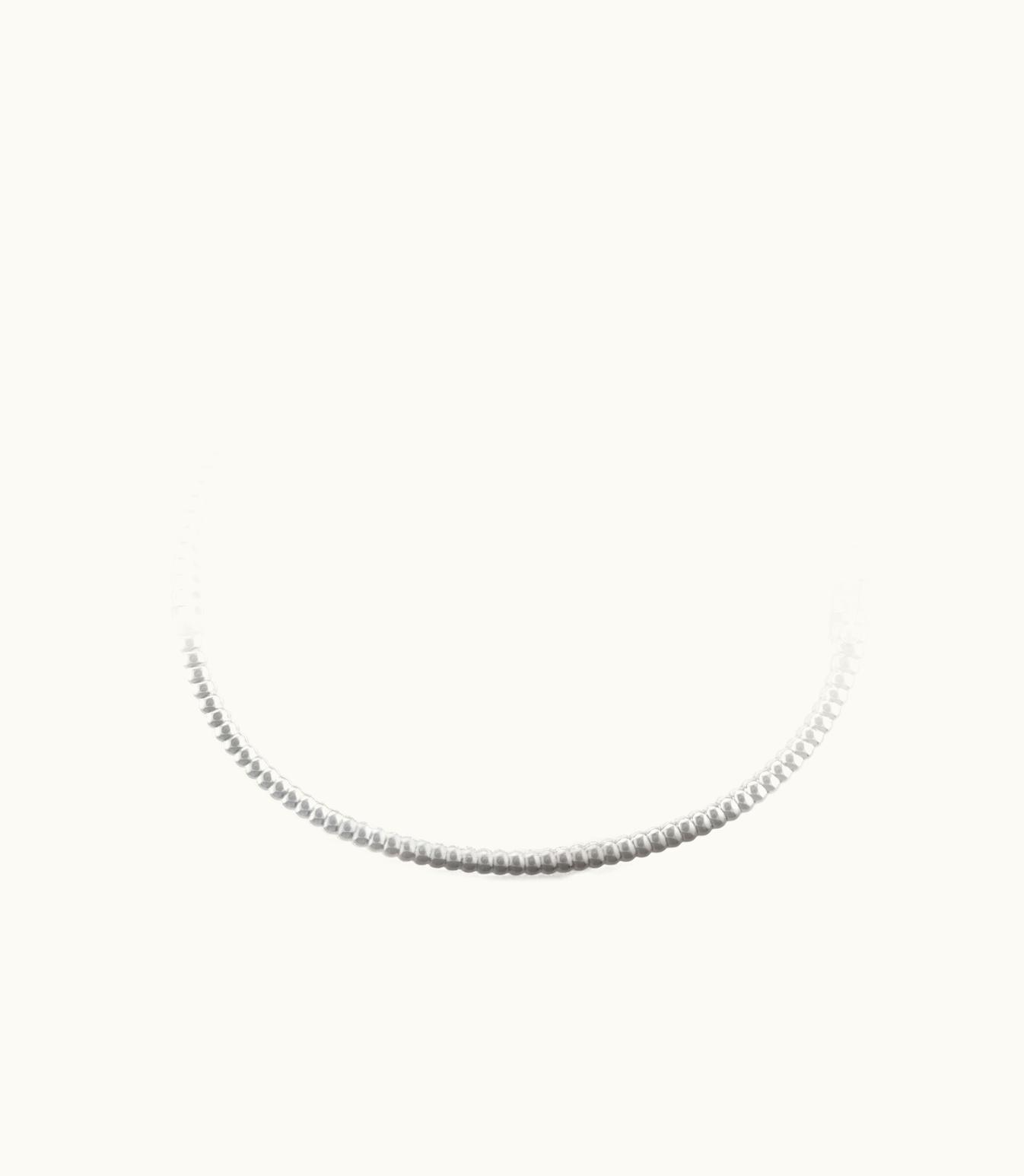 Van Cleef & Arpels Perlée Diamonds Bracelet, 1 Row, Rhodium Plated 18k White Gold, Diamonds, Medium Model