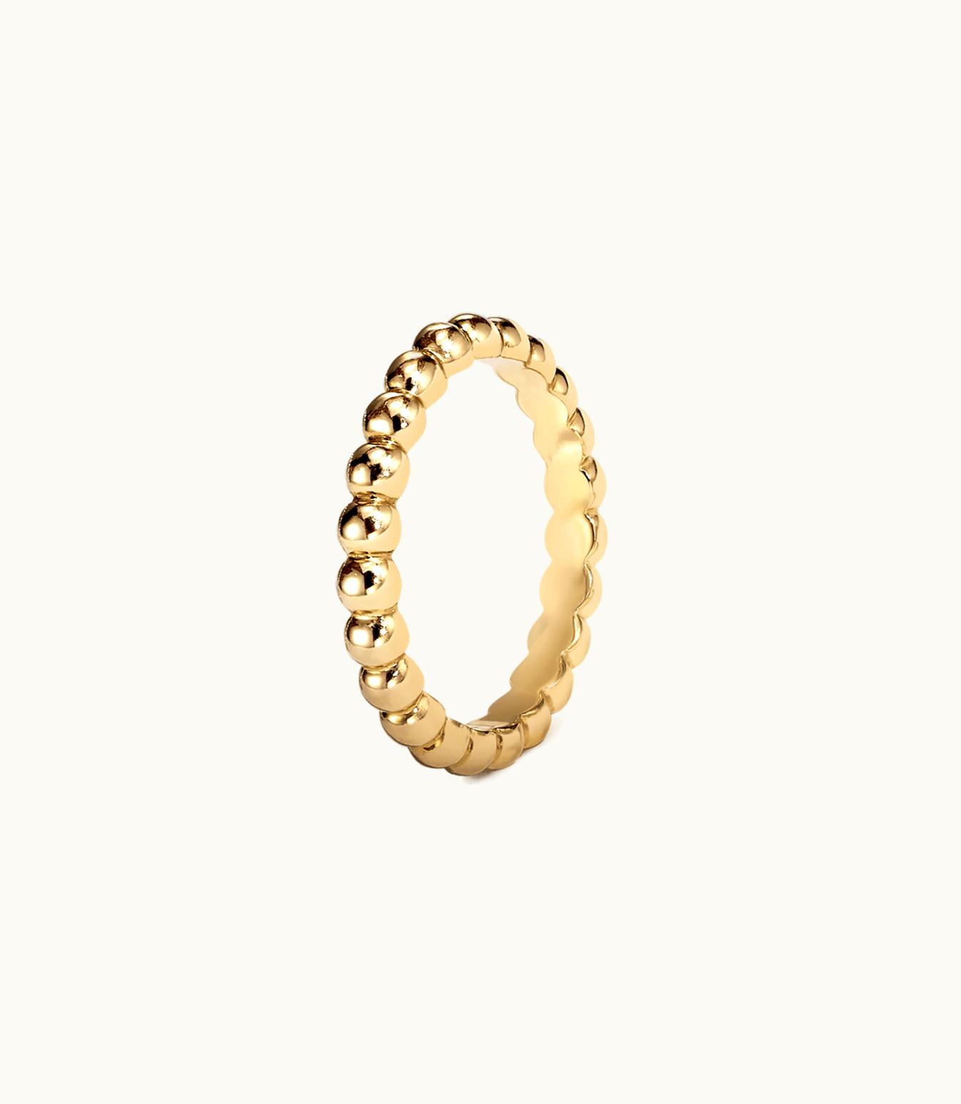 Van Cleef & Arpels Perlée Pearls Of Gold Ring, Medium Model, 18k Yellow Gold