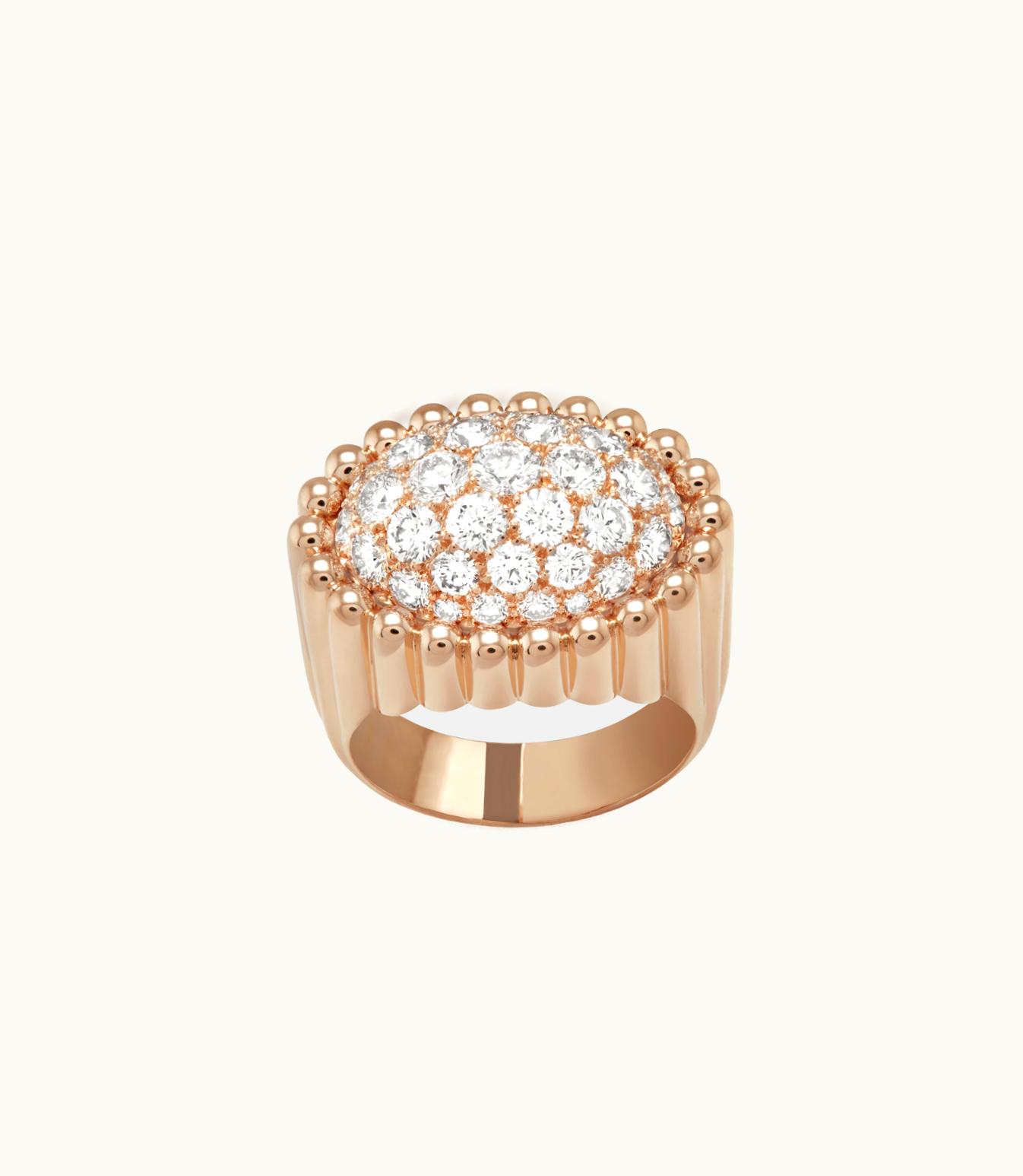 Van Cleef & Arpels Perlée Diamonds Pav‚àö¬© Ring, 18k Rose Gold, Diamonds