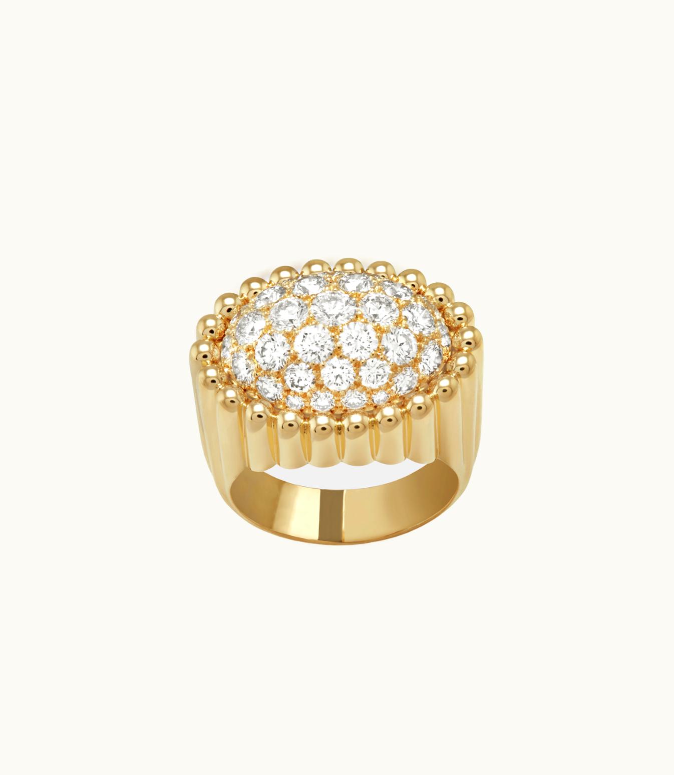 Van Cleef & Arpels Perlée Diamonds Pav‚àö¬© Ring, 18k Yellow Gold, Diamonds