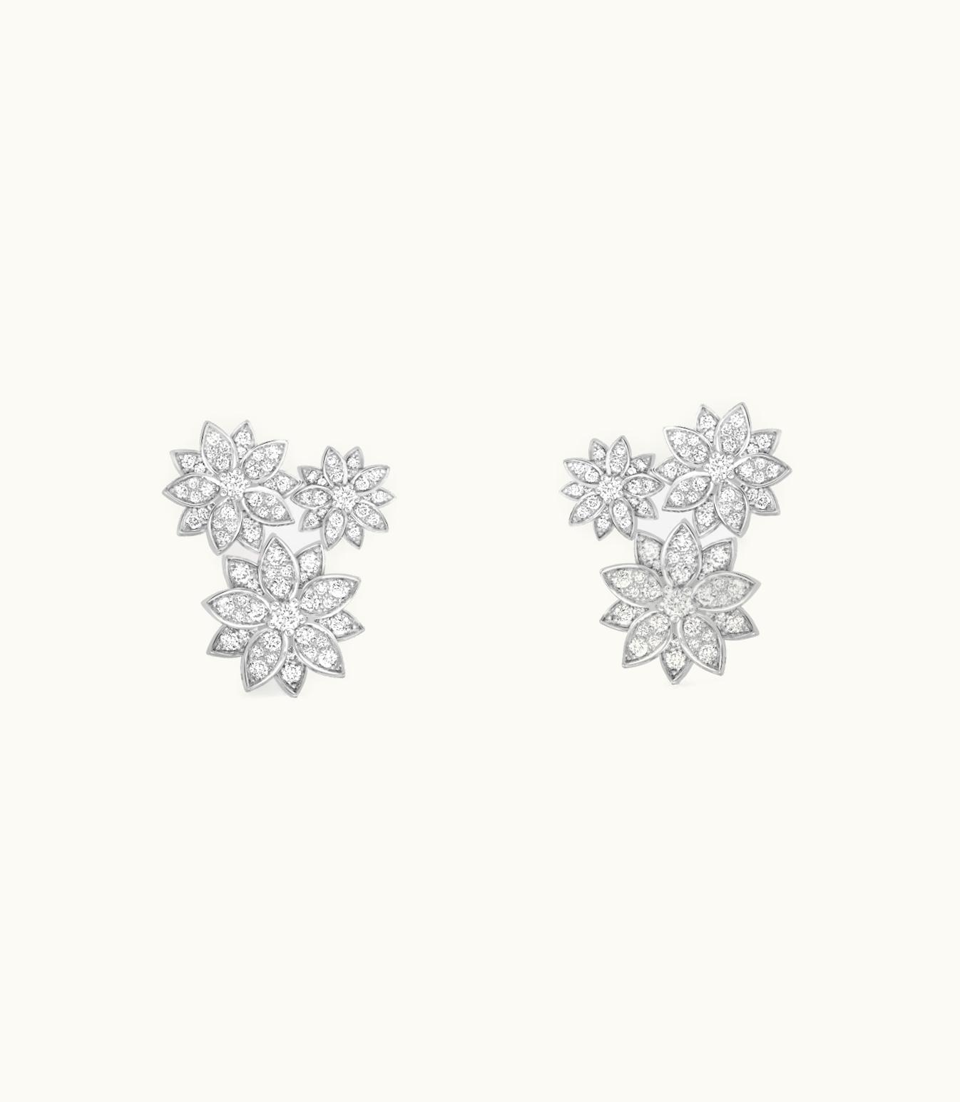 Van Cleef & Arpels Van Cleef & Arpels Lotus Earrings, 3 Flowers Flora