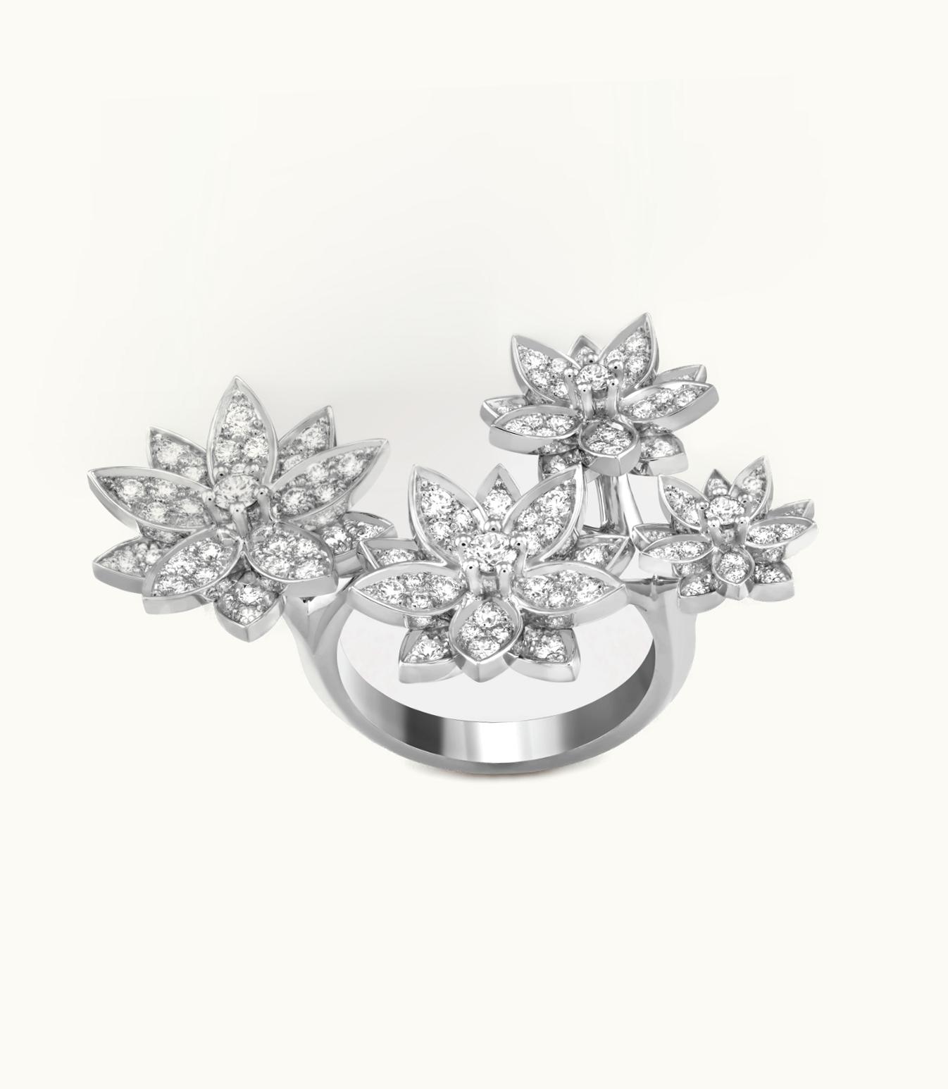 Van Cleef & Arpels Van Cleef & Arpels Lotus Between The Finger Ring, 4 Flowers Flora