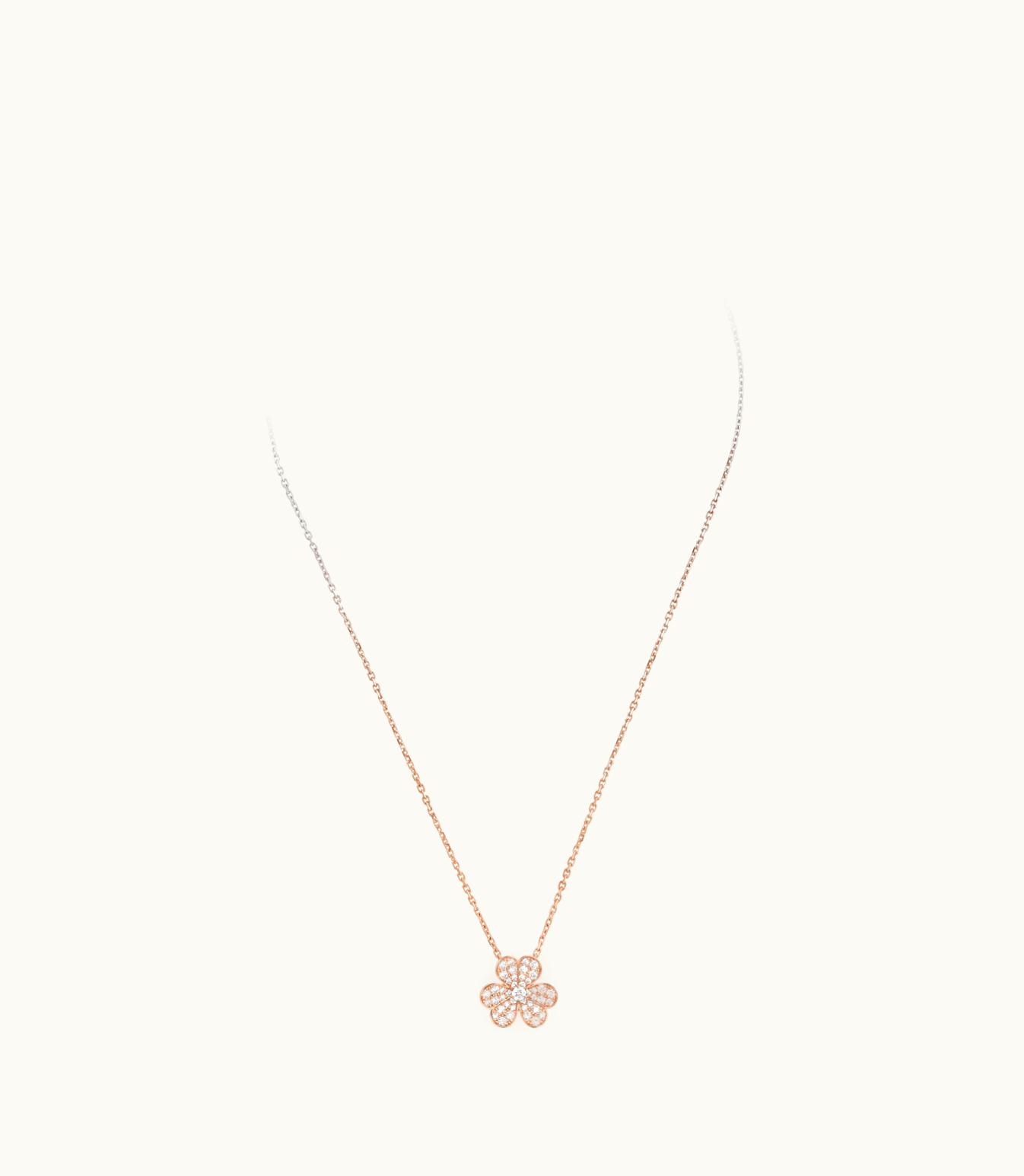 Van Cleef & Arpels Frivole Pendant, Small Model, 18k Rose Gold, Diamonds