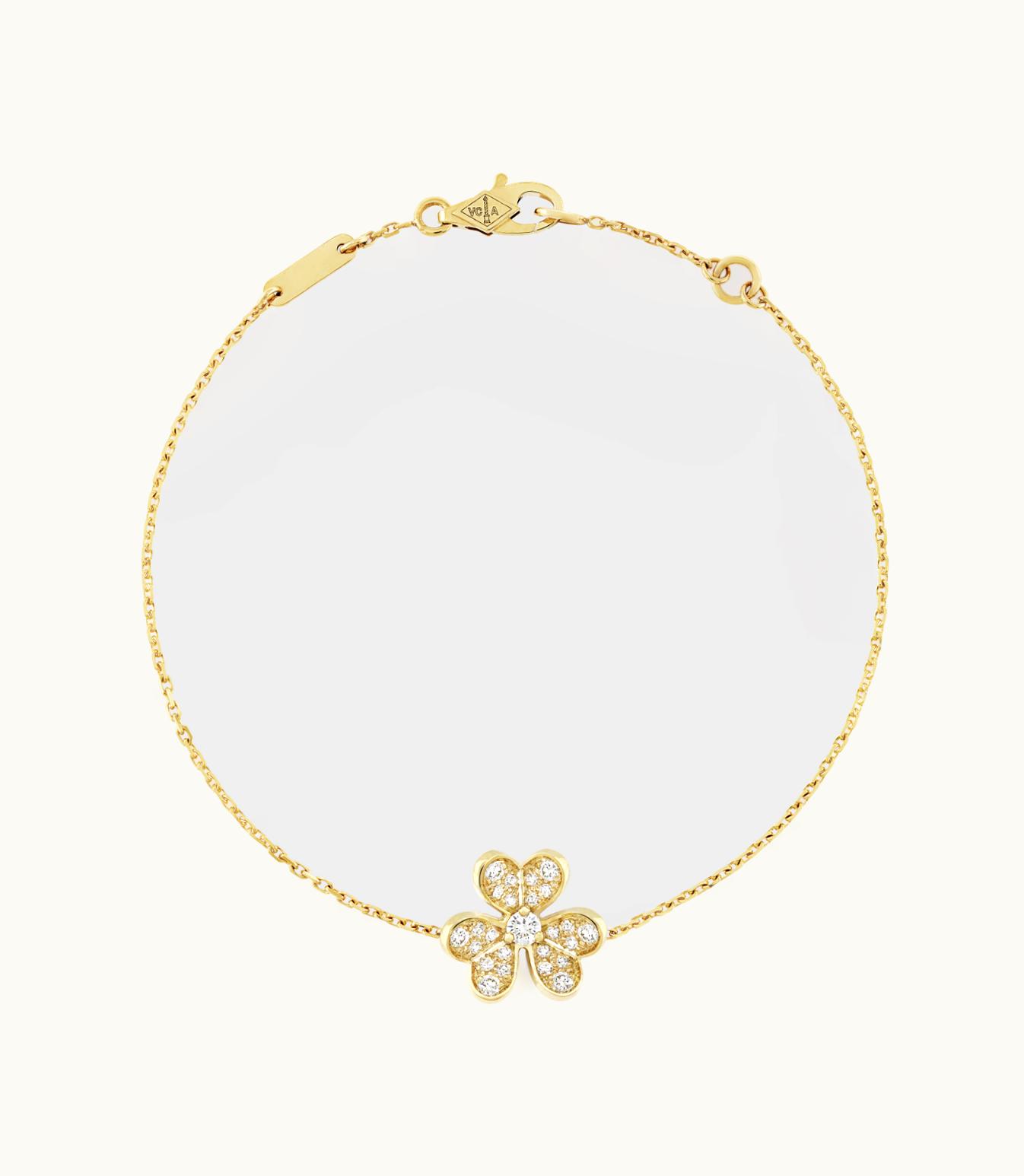 Van Cleef & Arpels Frivole Bracelet, Mini Model, 18k Yellow Gold, Diamonds
