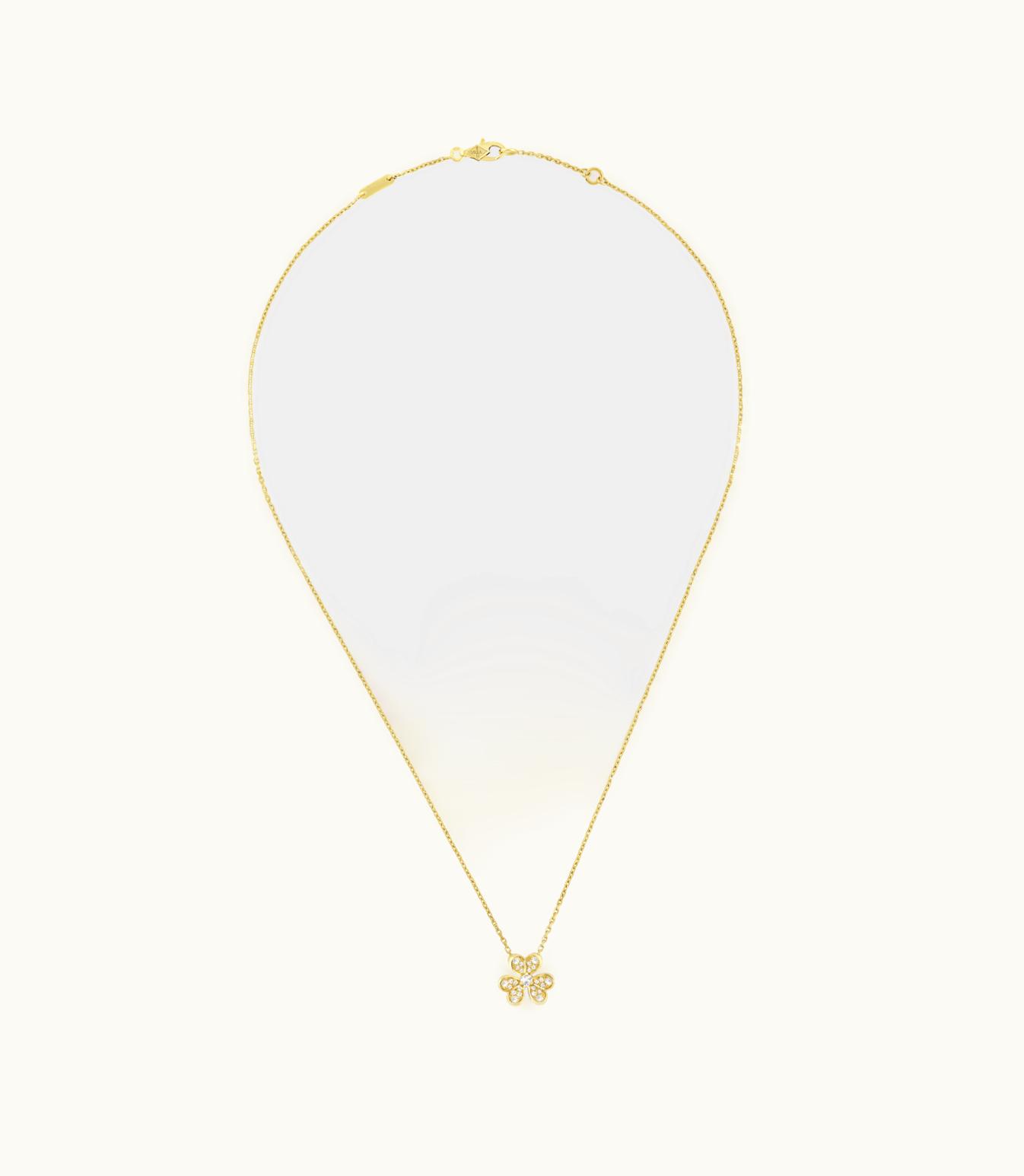 Van Cleef & Arpels Frivole Pendant, Mini Model, 18k Yellow Gold, Diamonds