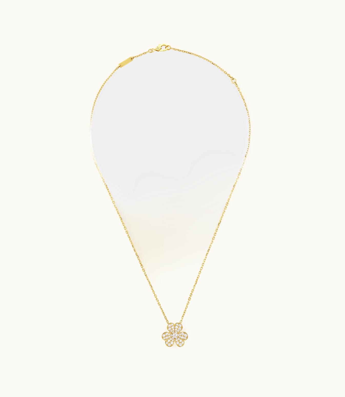 Van Cleef & Arpels Frivole Pendant, Small Model, 18k Yellow Gold, Diamonds