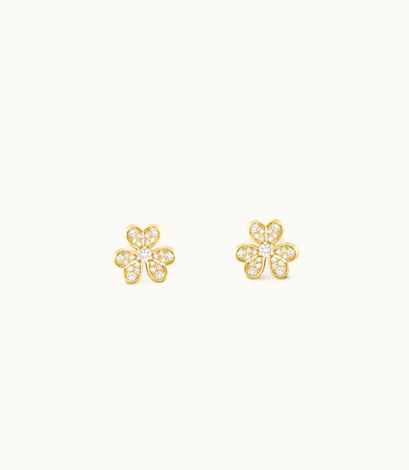 Van Cleef & Arpels Frivole Earrings, Mini Model, 18k Yellow Gold, Diamonds VCARP24200