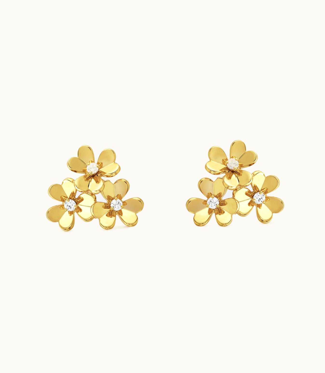 Van Cleef & Arpels Van Cleef & Arpels Frivole Earrings, 3 Flowers, Mini Model Flora