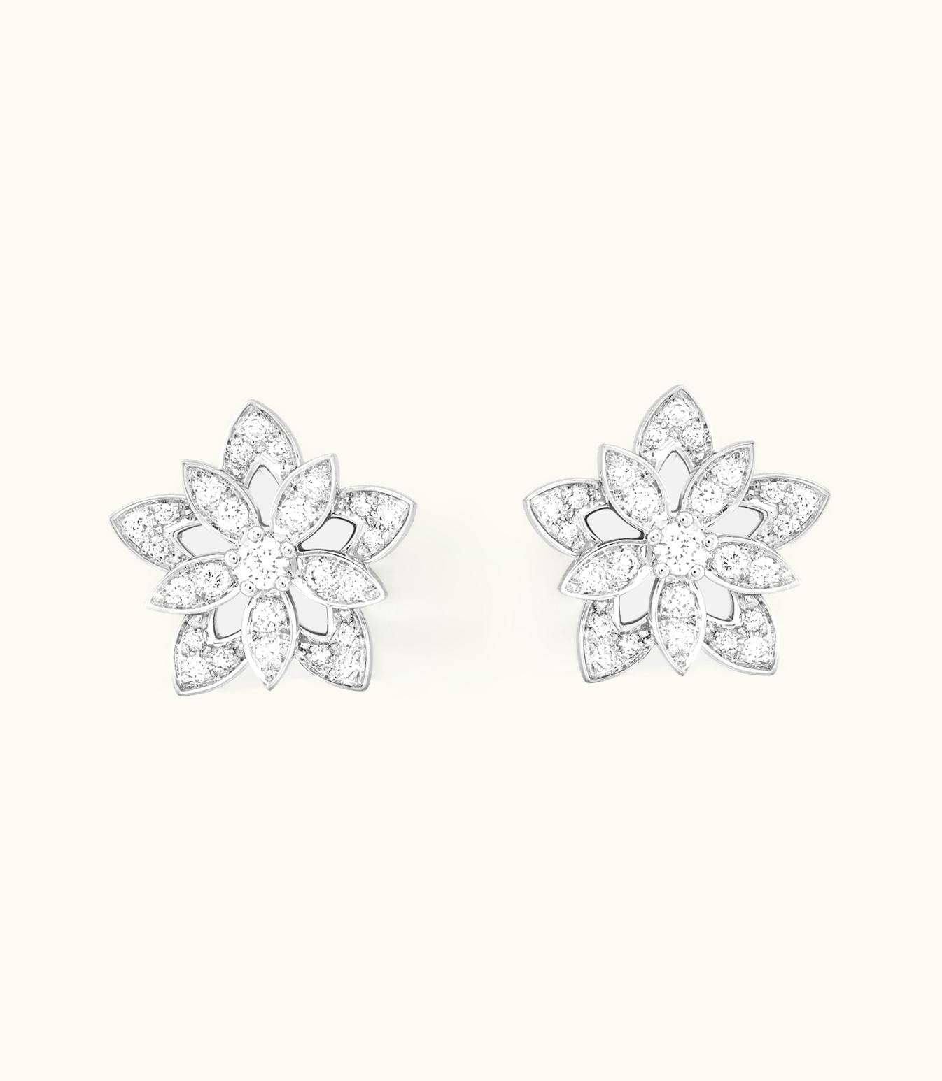 Van Cleef & Arpels Van Cleef & Arpels Lotus Openwork Earrings Mini Model Flora