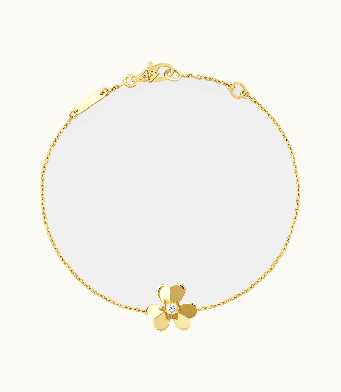 Van Cleef & Arpels Frivole Bracelet, Mini Model, 18k Yellow Gold, Diamond
