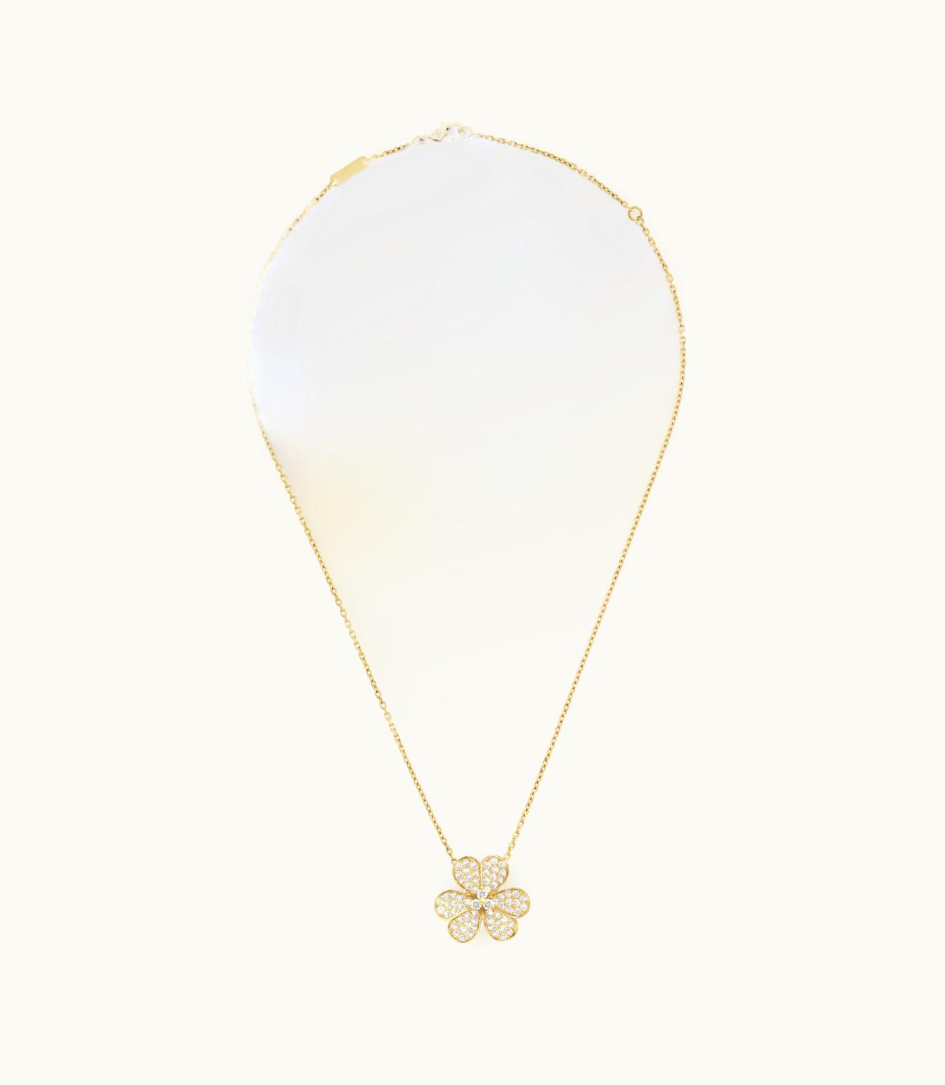 Van Cleef & Arpels Frivole Pendant, Large Model, 18k Yellow Gold, Diamonds VCARP0J700