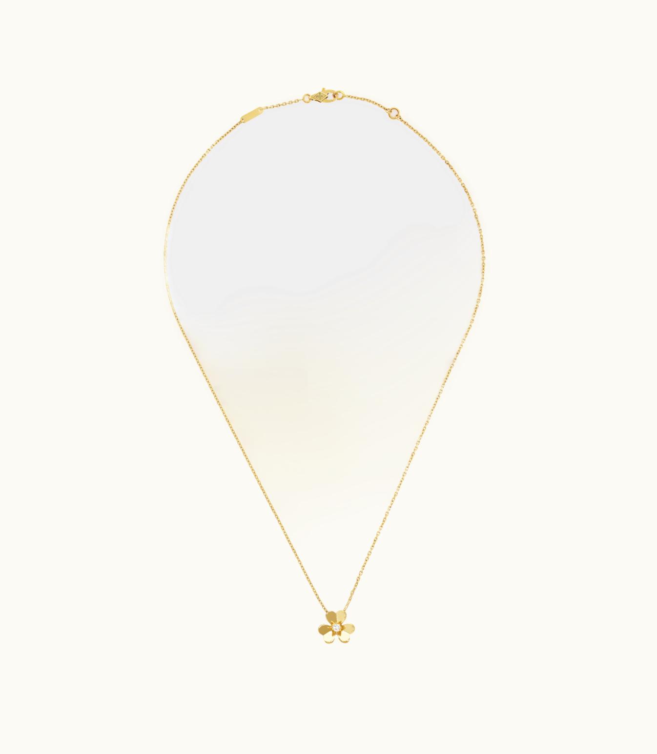 Van Cleef & Arpels Frivole Pendant, Mini Model, 18k Yellow Gold, Diamond