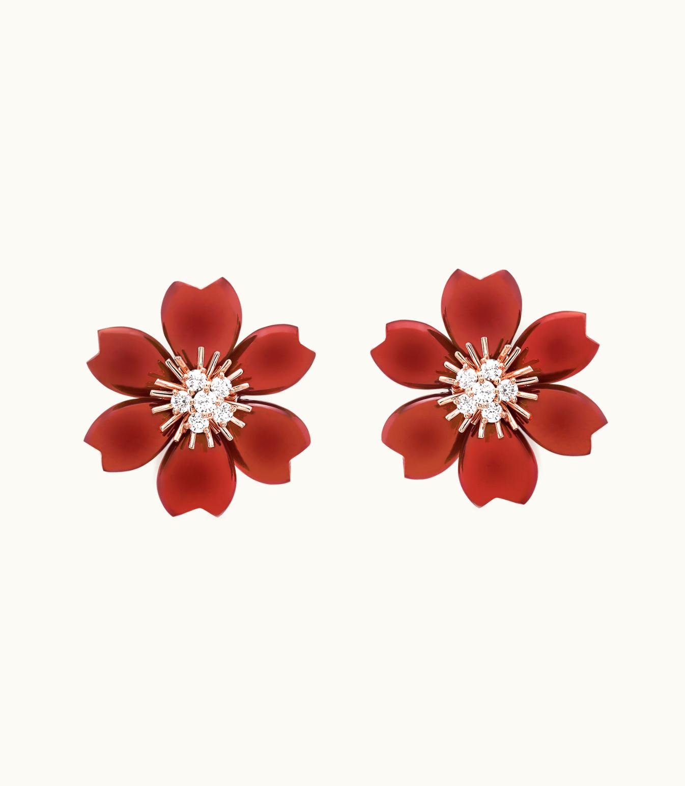 Van Cleef & Arpels Van Cleef & Arpels Rose De Noèl Earrings, Small Model Flora
