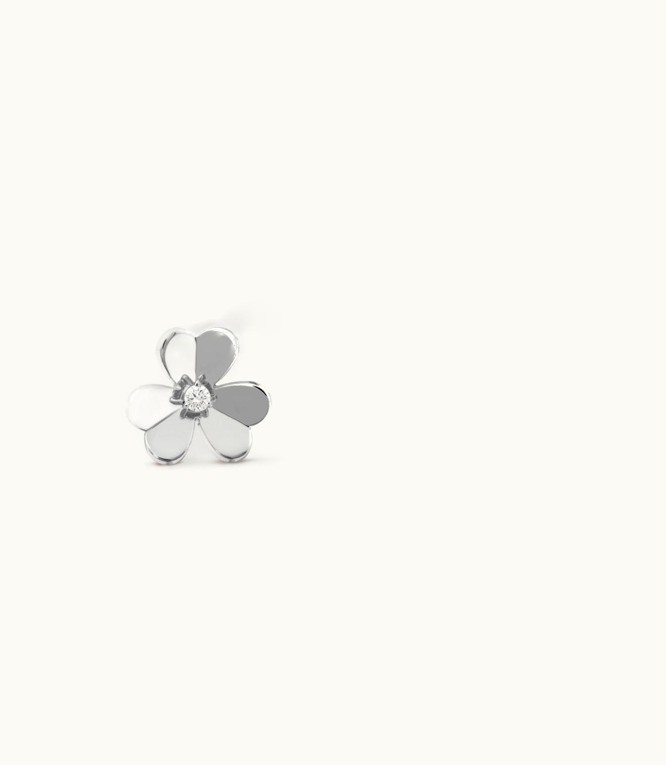 Van Cleef & Arpels Frivole Earrings, Small Model, Rhodium Plated 18k White Gold, Diamonds VCARD80200