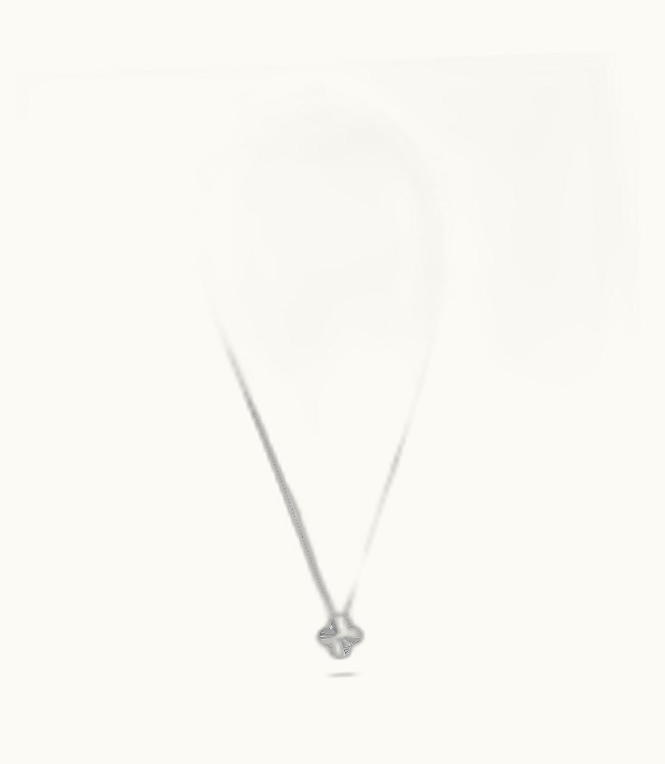 Van Cleef & Arpels Vintage Alhambra Pendant, Guilloché Rhodium Plated 18k White Gold