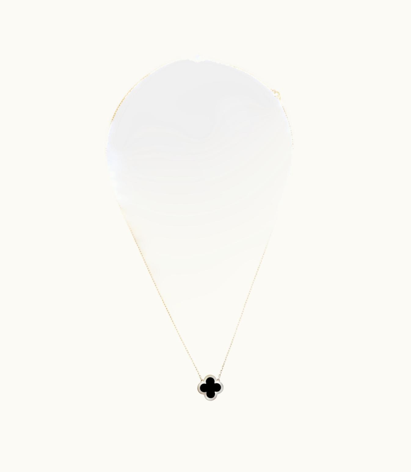 Van Cleef & Arpels Pure Alhambra Pendant, 18k Yellow Gold, Onyx