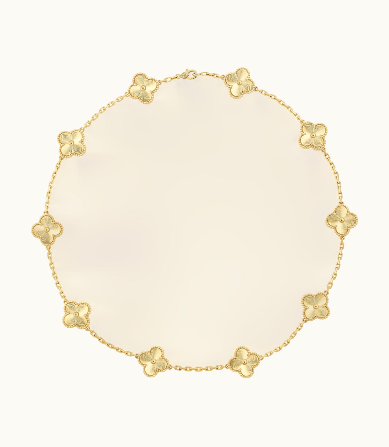 Van Cleef & Arpels Vintage Alhambra Necklace, 10 Motifs, Guilloch‚àö¬© 18k Yellow Gold