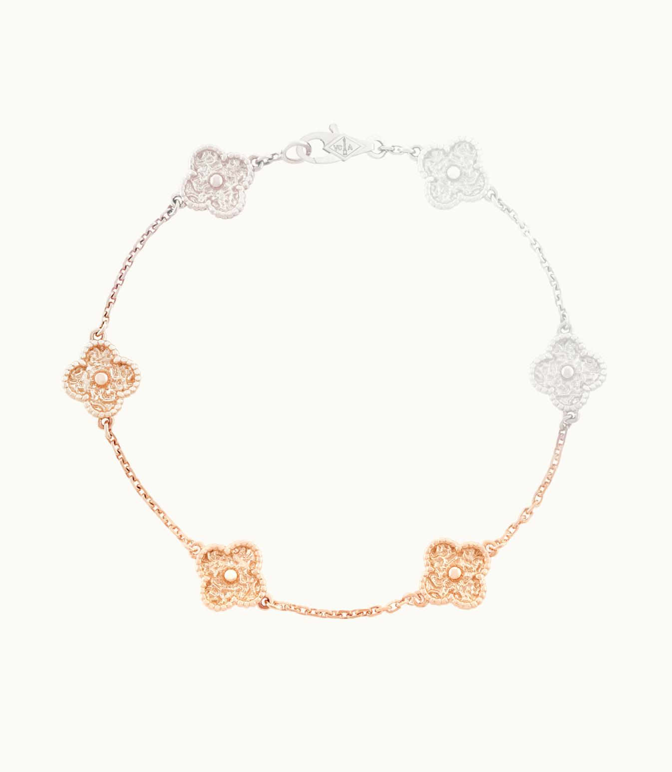 Van Cleef & Arpels Sweet Alhambra Bracelet, 6 Motifs, 18k Rose Gold
