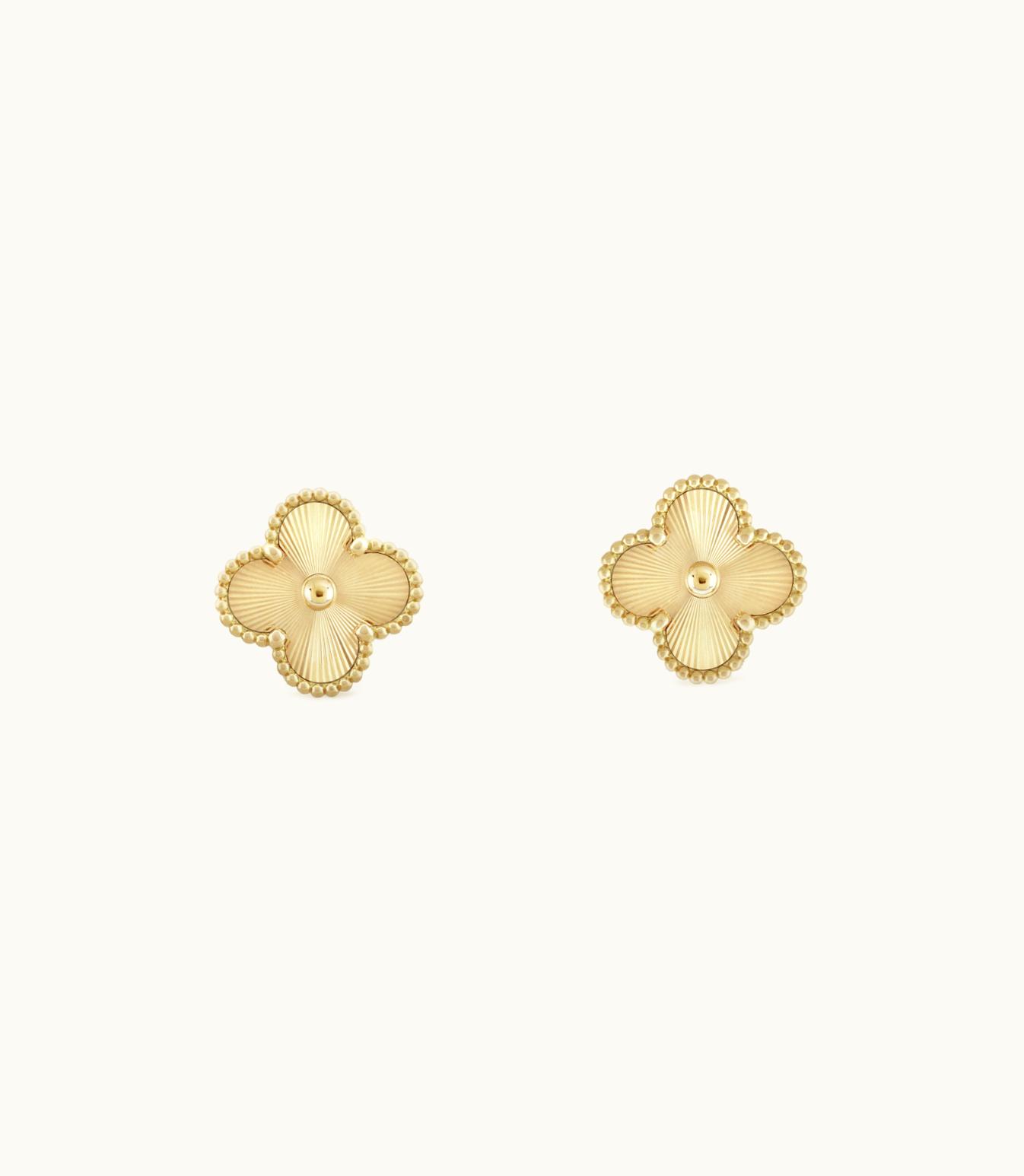 Van Cleef & Arpels Vintage Alhambra Earrings, Guilloch‚àö¬© 18k Yellow Gold