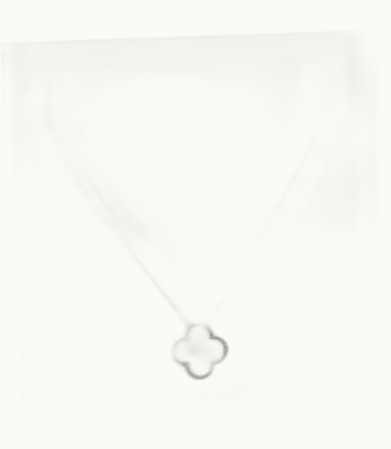 Van Cleef & Arpels Magic Alhambra Pendant, Rhodium Plated 18k White Gold, White Mother-of-pearl