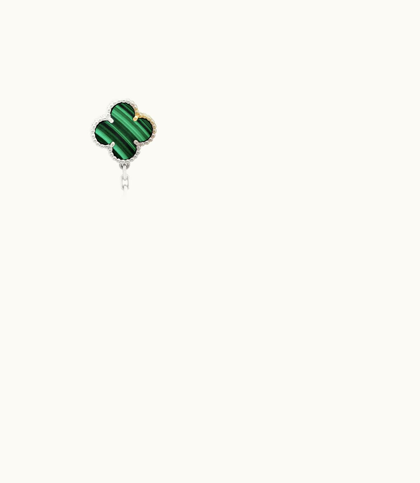 Van Cleef & Arpels Magic Alhambra Earrings, 3 Motifs, 18k Yellow Gold, Malachite, Round Diamonds