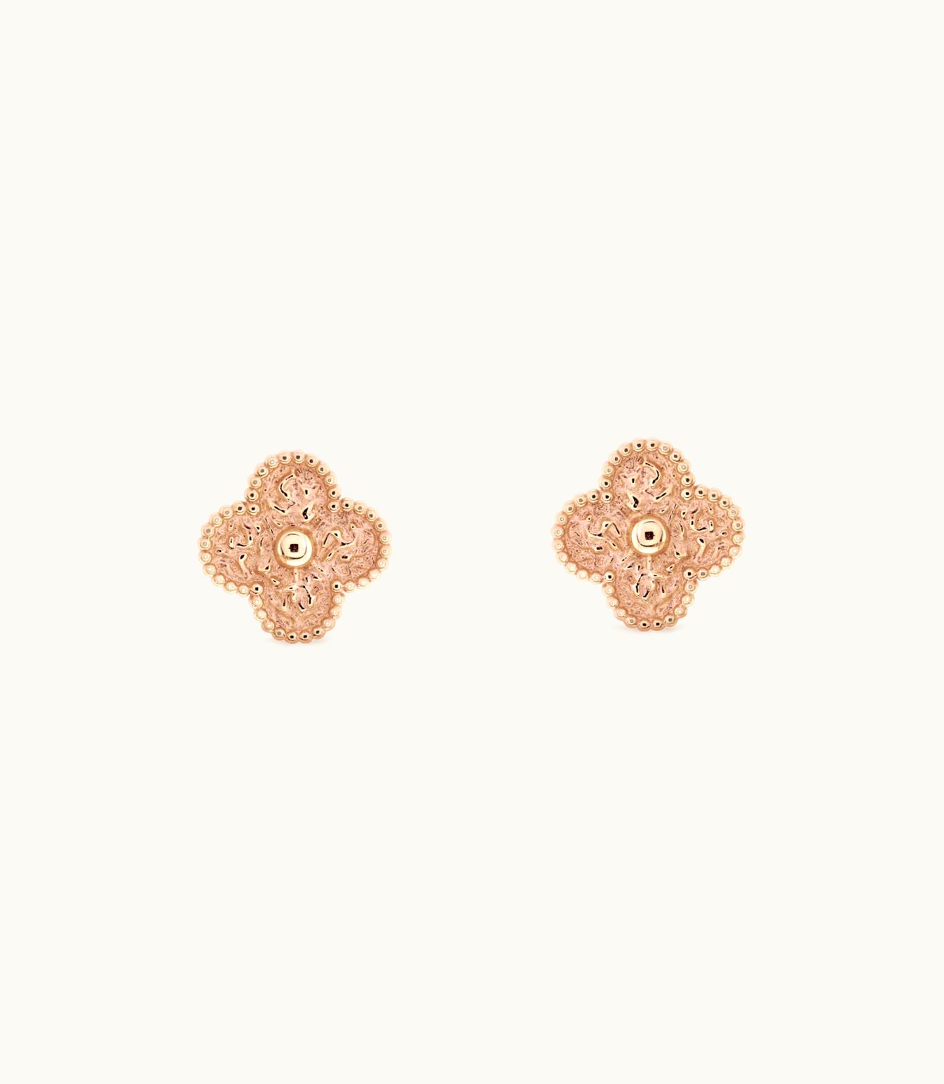 Van Cleef & Arpels Vintage Alhambra Earrings, 18k Rose Gold