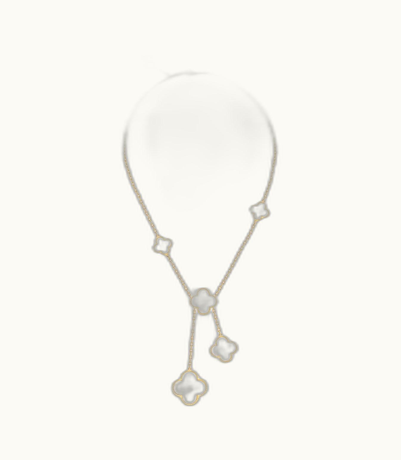 Van Cleef & Arpels Magic Alhambra Necklace, 6 Motifs, 18k Yellow Gold, White Mother-of-pearl