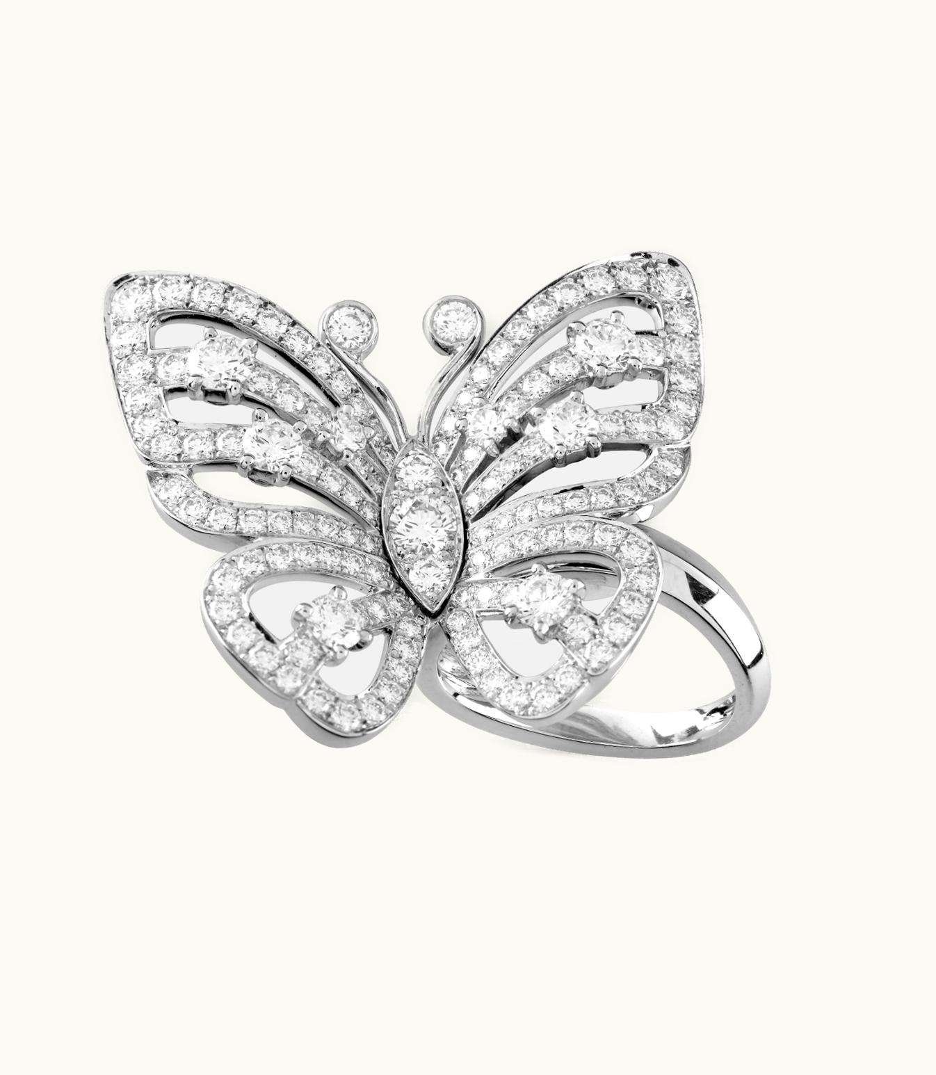 Van Cleef & Arpels Van Cleef & Arpels Flying Butterfly Between The Finger Ring Fauna
