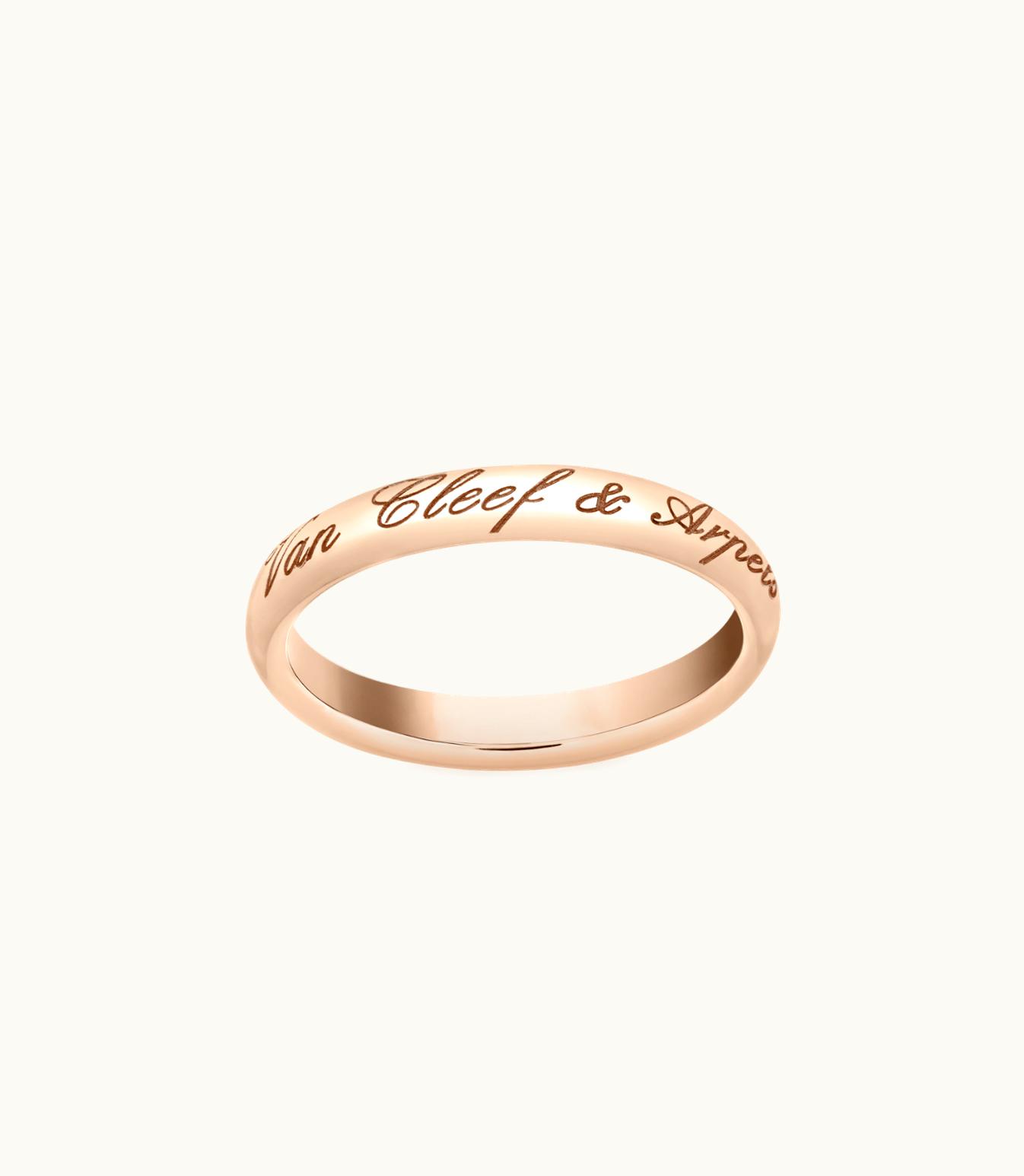 Van Cleef & Arpels Tendrement Signature Wedding Band, 18k Rose Gold