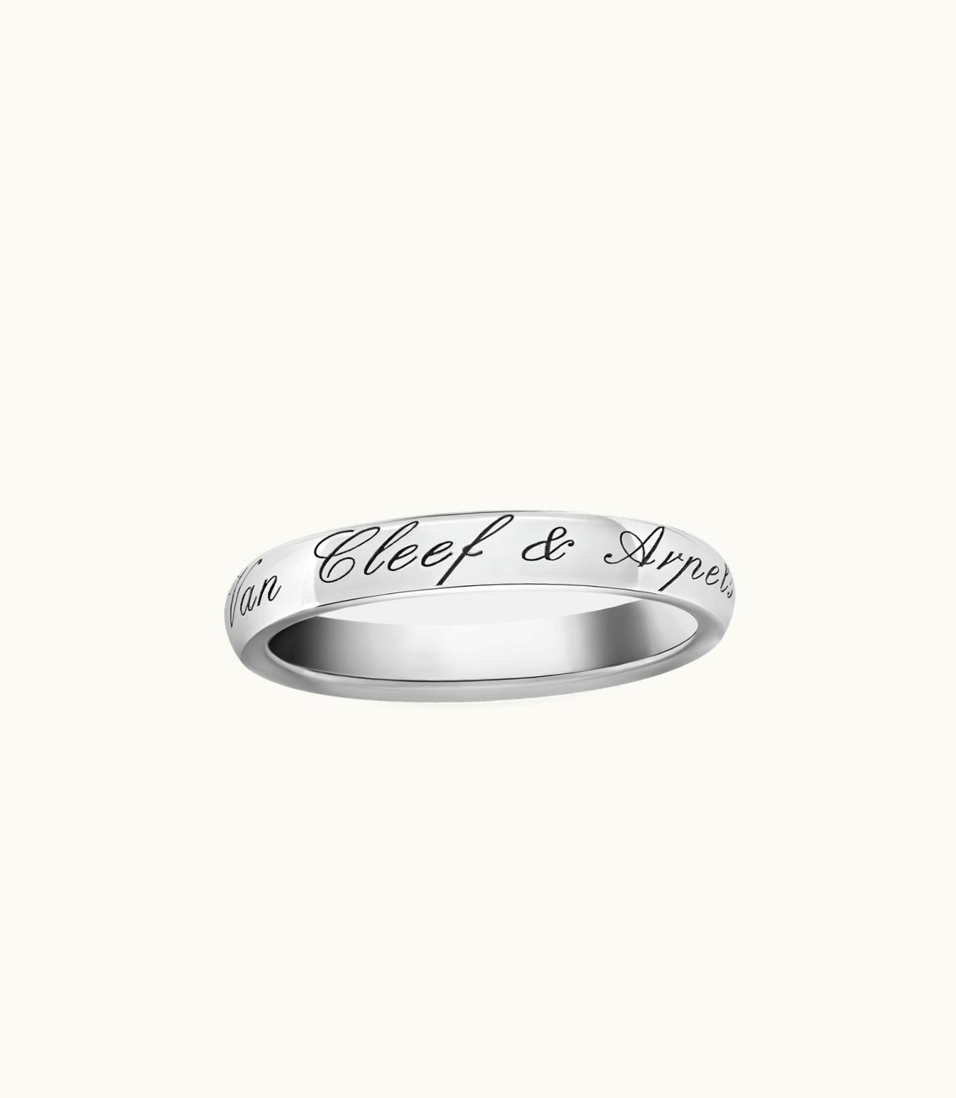Van Cleef & Arpels Tendrement Signature Wedding Band, Platinum
