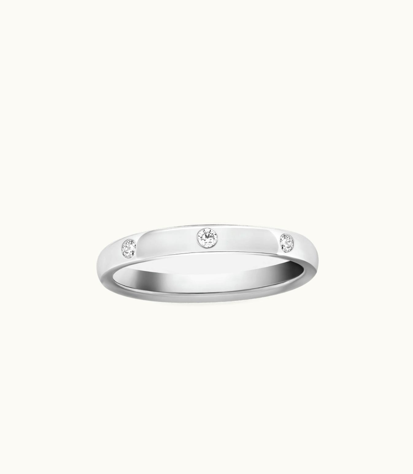 Van Cleef & Arpels Tendrement Etoiles Wedding Band, Platinum, Diamonds