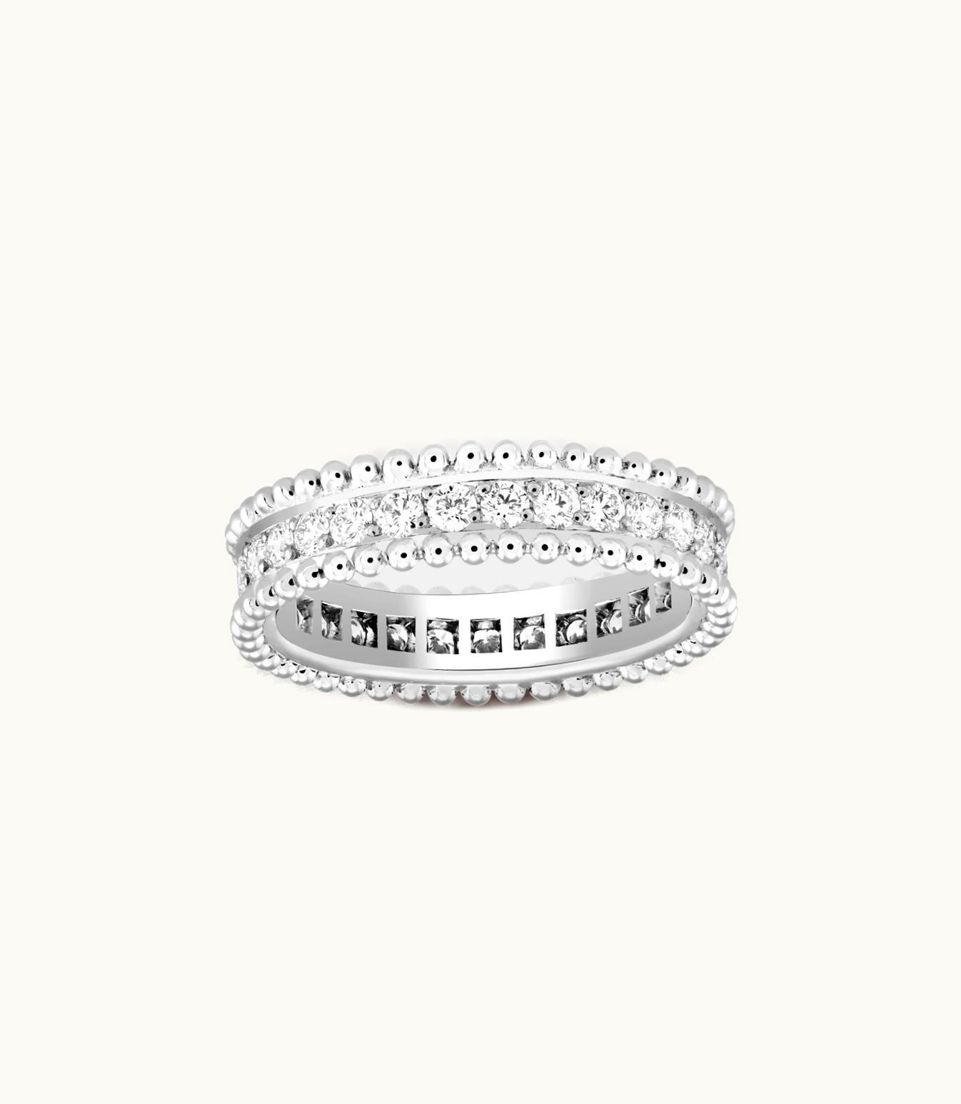 Van Cleef & Arpels Estelle Wedding Band, Platinum, Diamonds