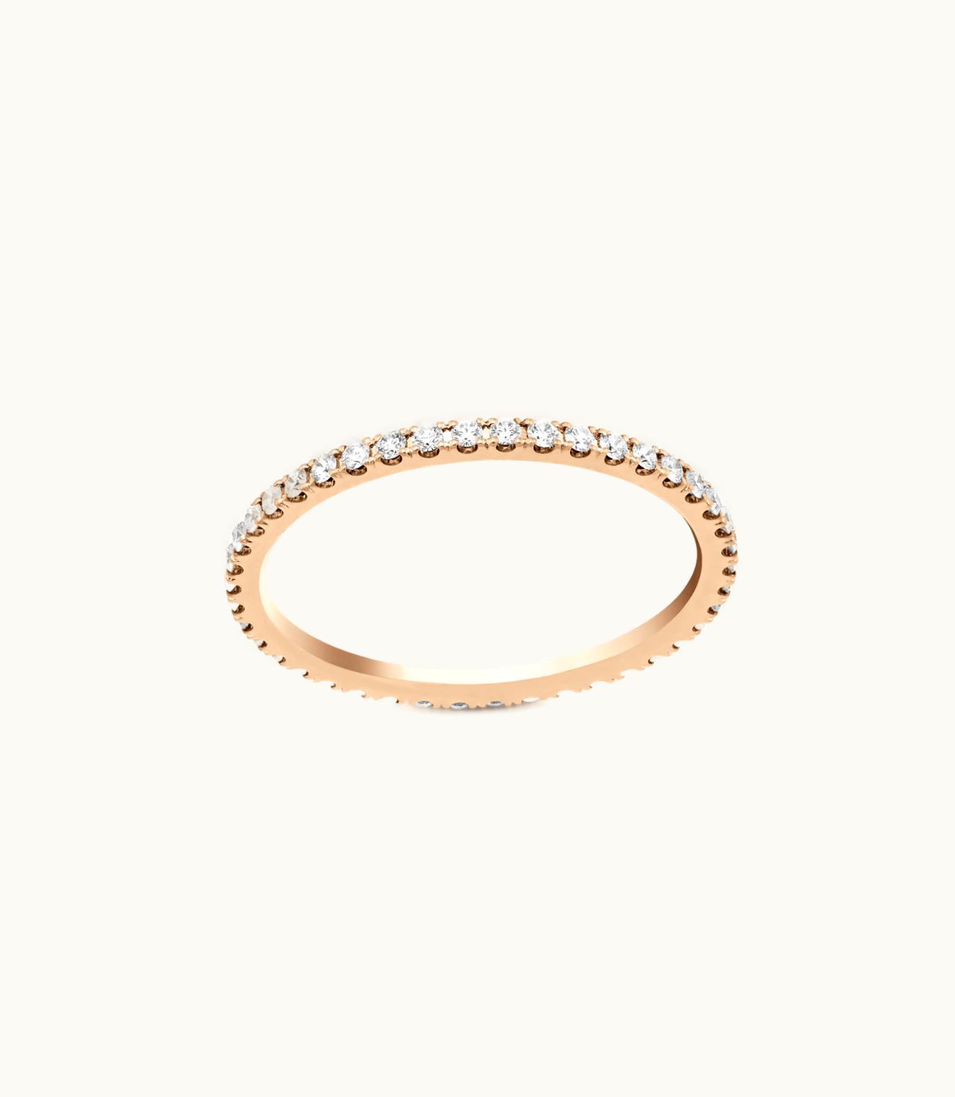 Van Cleef & Arpels Félicité Wedding Band 1.25 Mm, 18k Rose Gold, Round Diamonds