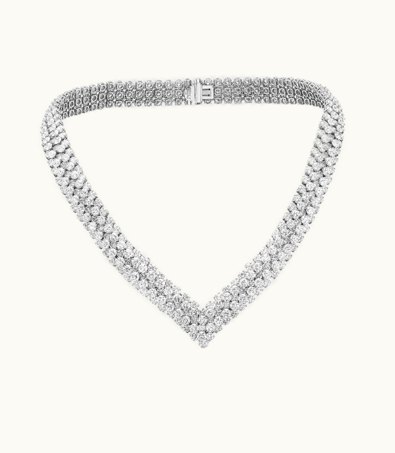Van Cleef & Arpels À Cheval Necklace Transformable Into Bracelets. Platinum, 18k White Gold, Diamonds