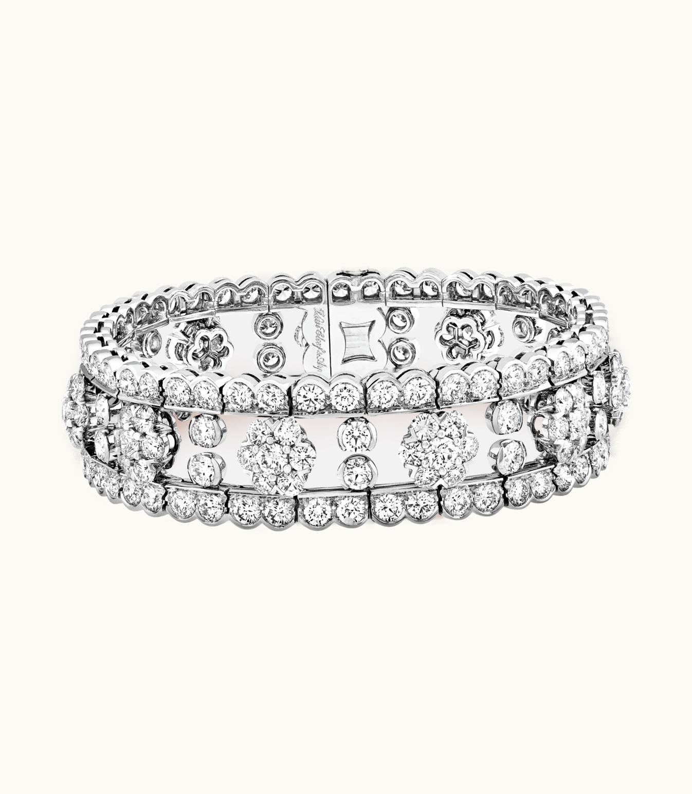 Van Cleef & Arpels Snowflake Bracelet. Platinum, Rhodium Plated 18k White Gold, Diamonds